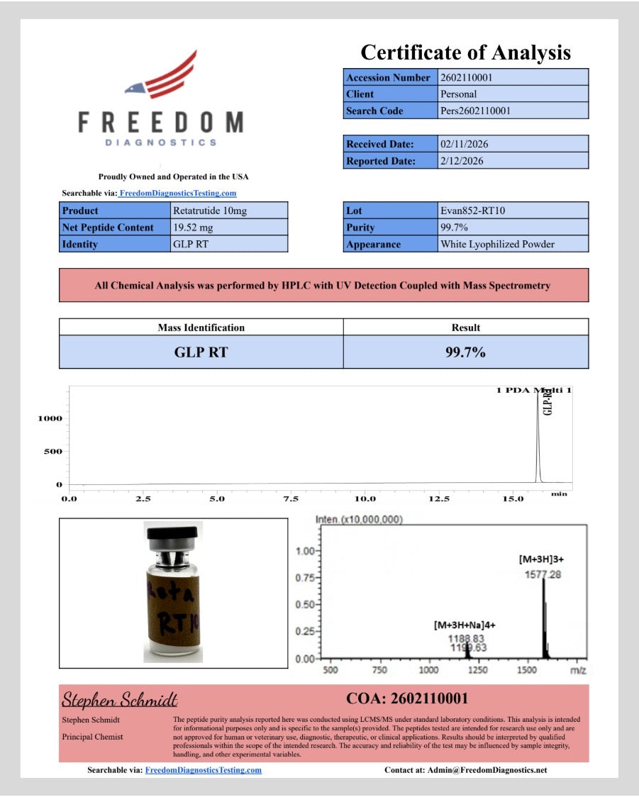 Retatrutide 10mg | Laboratory Grade Research Compound